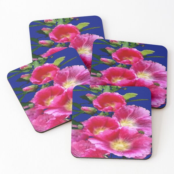 Item preview, ROSE PINK GARDEN HOLLYHOCK FLORALS ART designed and sold by sharlesart.