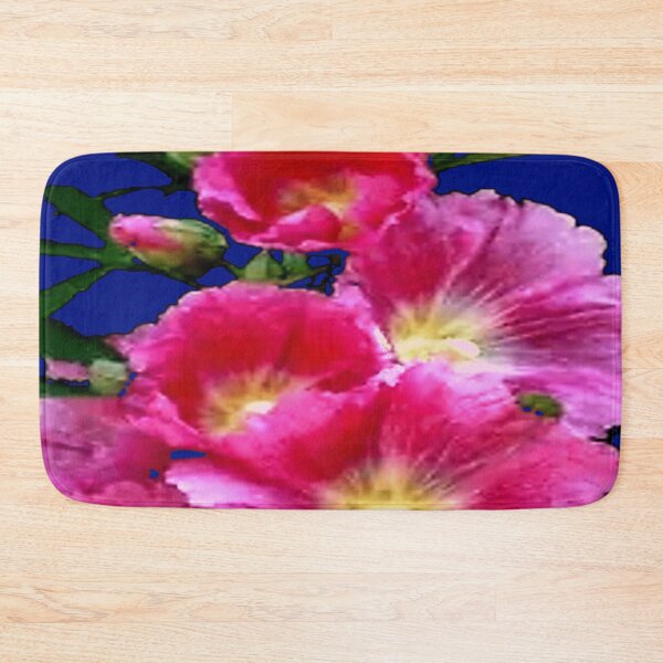 Item preview, ROSE PINK GARDEN HOLLYHOCK FLORALS ART designed and sold by sharlesart.