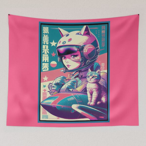 Item preview, Gato espacial de anime vintage | Diseño de origen de anime retro de calidad | Chibi Kawaii Manga Arte designed and sold by AlNoah.