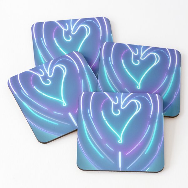 Item preview, Blue Neon Heart Shape Aesthetic designed and sold by Yellowriversss.