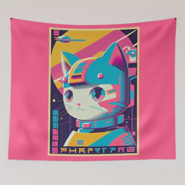 Item preview, Gato espacial de anime vintage | Diseño de origen de anime retro de calidad | Chibi Kawaii Manga Arte designed and sold by AlNoah.