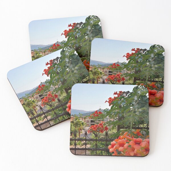 Item preview, Bisacquino view with orange flowers designed and sold by GillianTapping.