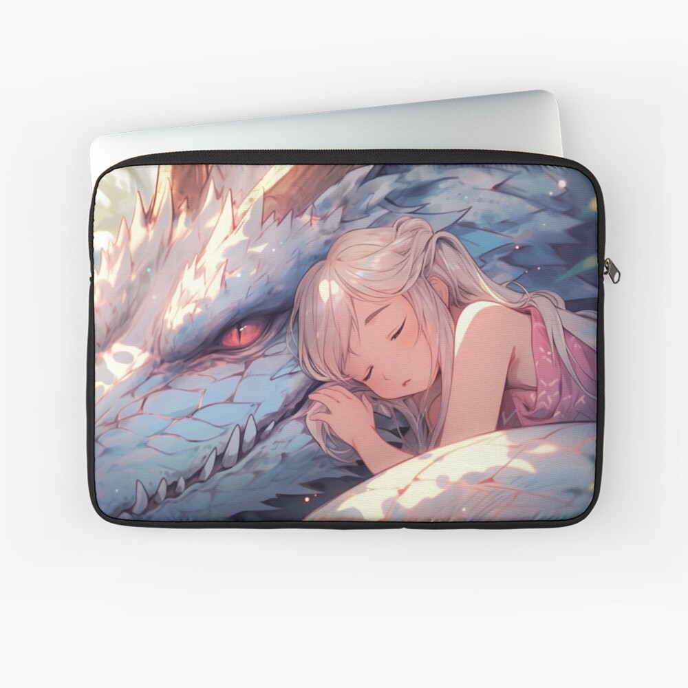 Póster for Sale con la obra «Linda chica anime descansando con dragón» de  AerinDigital | Redbubble