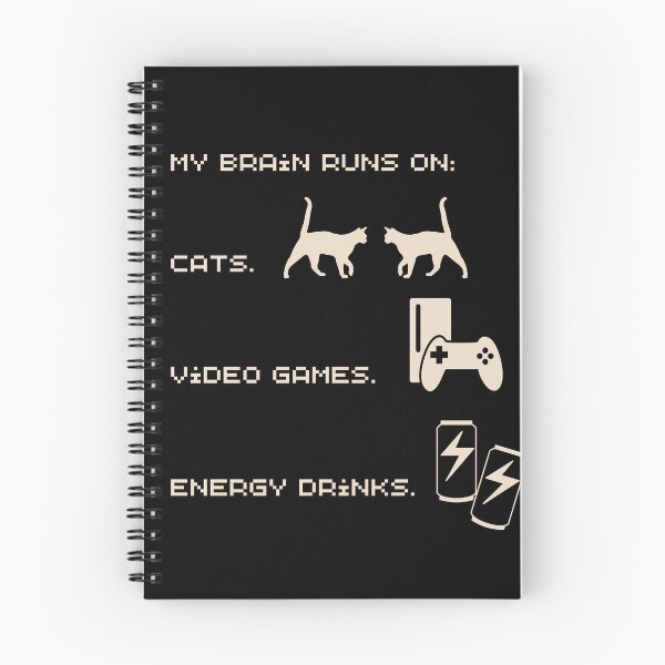 Item preview, My brain runs on cats video games and energy drinks  designed and sold by Alexa Melton.