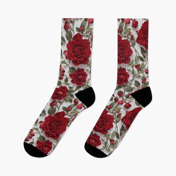 Artikelvorschau, Girly Rose Muster Floral wiederholen rote Rosen Design entworfen und verkauft von TriniTeeClub.