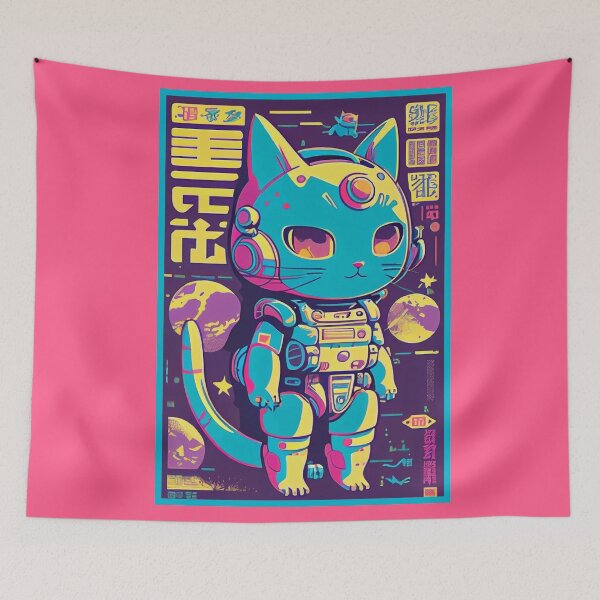 Item preview, Gato espacial de anime vintage | Diseño de origen de anime retro de calidad | Chibi Kawaii Manga Arte designed and sold by AlNoah.