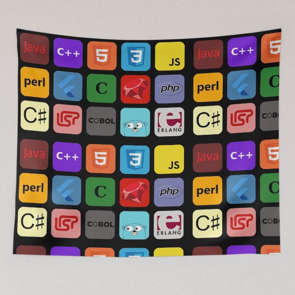 Item preview, programming languages ​​color mosaic designed and sold by yourgeekside.