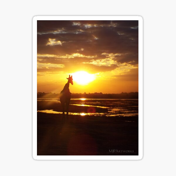 Vista previa del artículo con la obra «Puesta de sol sobre el río Chobe», diseñado y vendido por MJPArtworks.