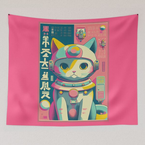 Item preview, Gato espacial de anime vintage | Diseño de origen de anime retro de calidad | Chibi Kawaii Manga Arte designed and sold by AlNoah.