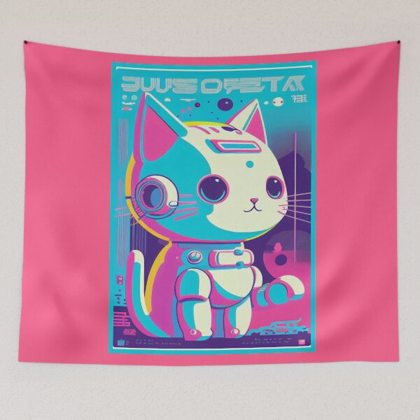 Item preview, Gato espacial de anime vintage | Diseño de origen de anime retro de calidad | Chibi Kawaii Manga Arte designed and sold by AlNoah.