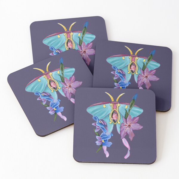 Item preview, Blue moth and flowers designed and sold by KnowingWonder.
