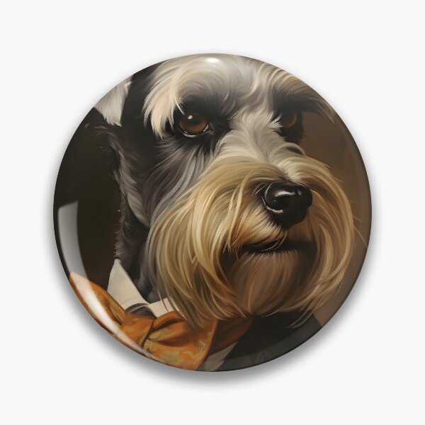 Artikelvorschau, Elegante Minischnauzer-Porträtkunst entworfen und verkauft von ConfettiSkyArt.