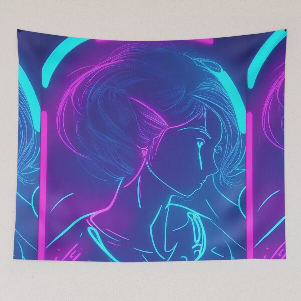 Item preview, Girl Fairy Dark Blue Neon Light designed and sold by Yellowriversss.