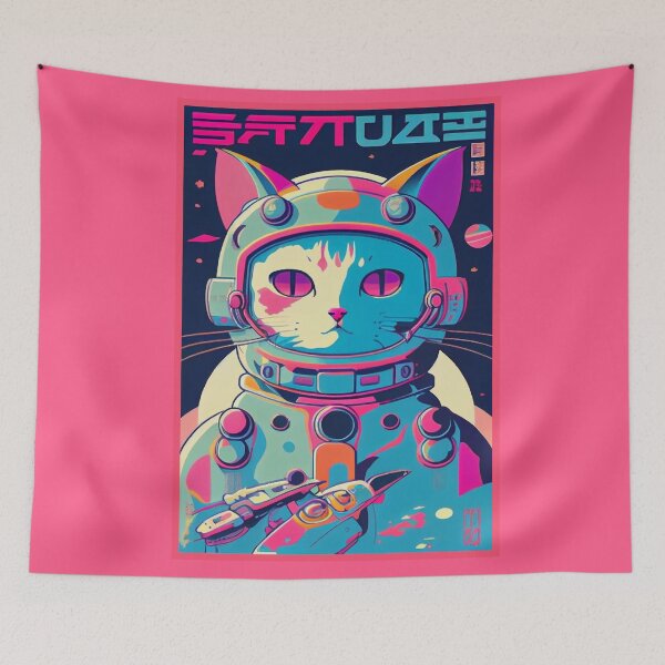Item preview, Gato espacial de anime vintage | Diseño de origen de anime retro de calidad | Chibi Kawaii Manga Arte designed and sold by AlNoah.