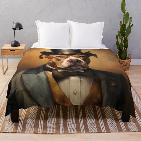 Item preview, Dapper Pitbull Portrait Art designed and sold by ConfettiSkyArt.