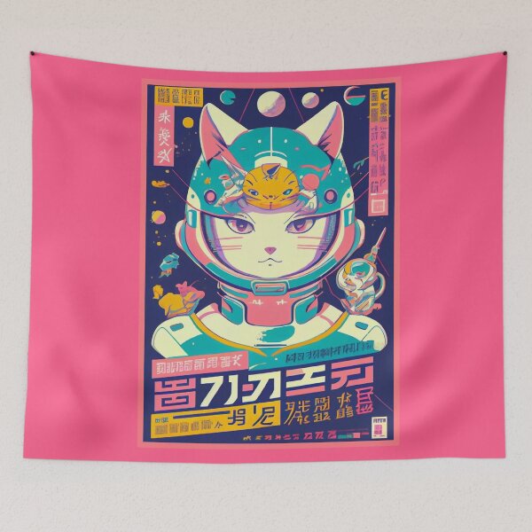 Item preview, Gato espacial de anime vintage | Diseño de origen de anime retro de calidad | Chibi Kawaii Manga Arte designed and sold by AlNoah.