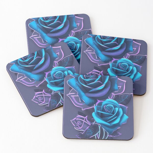 Artikelvorschau, Blume Rose Neon Dunkelblaues Licht entworfen und verkauft von Yellowriversss.