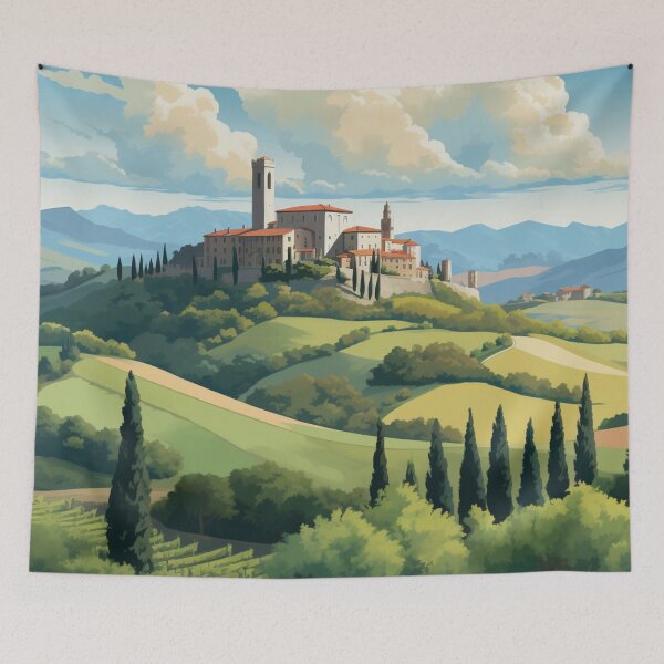 Item preview, A Vintage Travel Illustration of Tuscany - Italy designed and sold by GoodOldVintage.