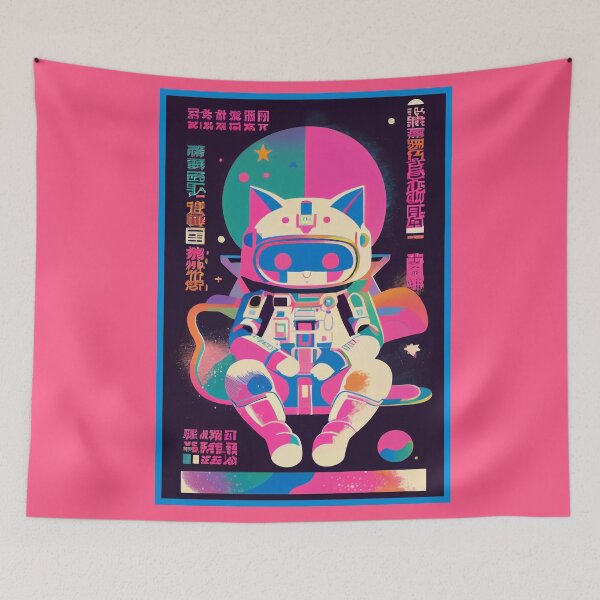 Item preview, Gato espacial de anime vintage | Diseño de origen de anime retro de calidad | Chibi Kawaii Manga Arte designed and sold by AlNoah.