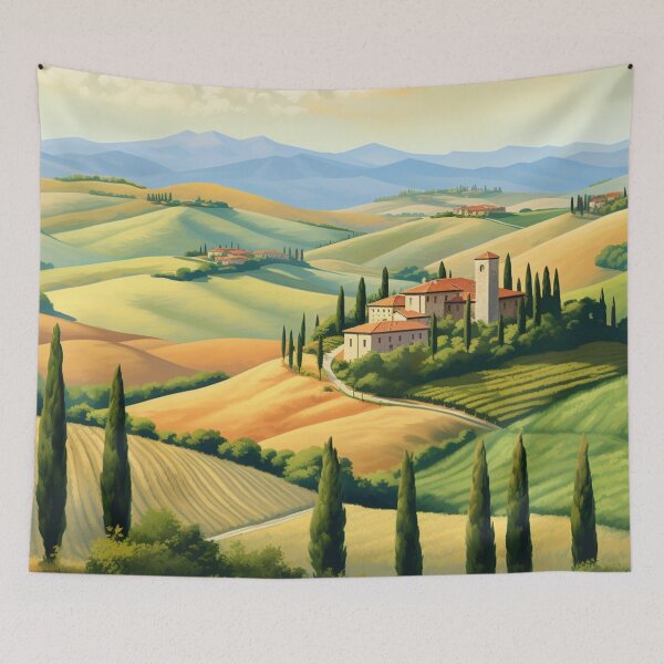 Item preview, A Vintage Travel Illustration of Tuscany - Italy designed and sold by GoodOldVintage.