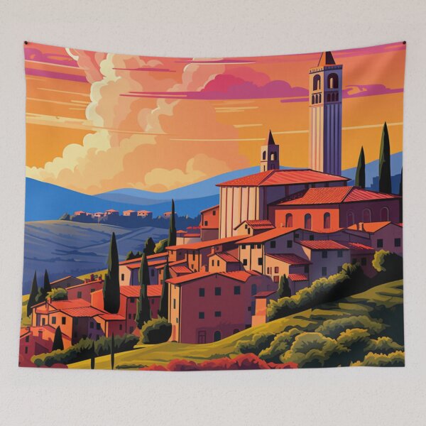 Item preview, A Pop Art Travel Print of Tuscany - Italy designed and sold by StudioRedKoala.