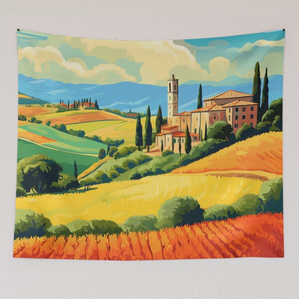 Item preview, A Pop Art Travel Print of Tuscany - Italy designed and sold by StudioRedKoala.