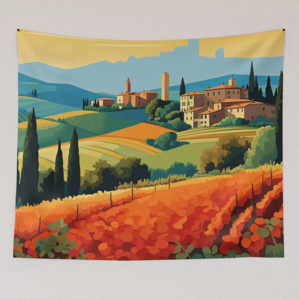 Item preview, A Pop Art Travel Print of Tuscany - Italy designed and sold by StudioRedKoala.