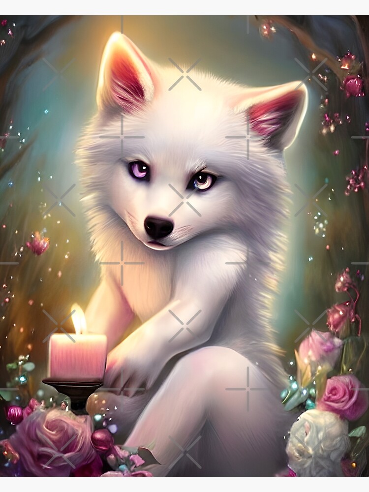 Anime Wolf With A Girl Among The White Wolves Background, Cute Wolf Anime  Picture Background Image And Wallpaper for Free Download