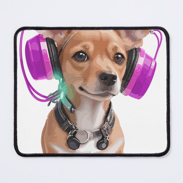 Item preview, chiweenie dog listening to music  designed and sold by melyD74.