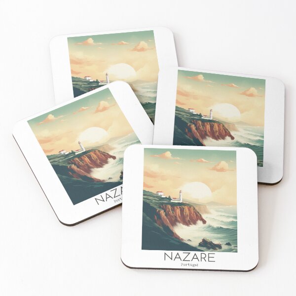 Item preview, A Vintage Travel Illustration of Nazare - Portugal designed and sold by GoodOldVintage.
