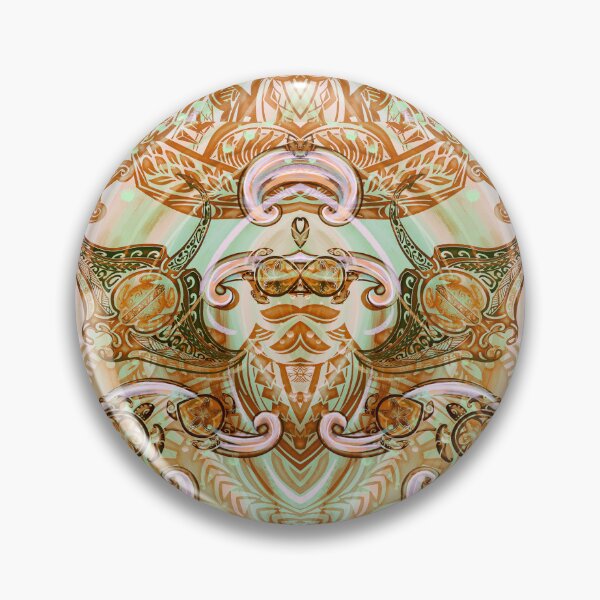 Item preview, Vintage Tribal Manta Ray And Honu Tapa Colored Ocean Spray Watercolor designed and sold by sunnthreads.