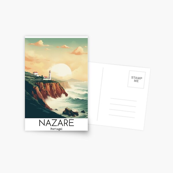 Artikel-Vorschau von Eine Vintage-Reiseillustration von Nazare - Portugal, designt und verkauft von GoodOldVintage.