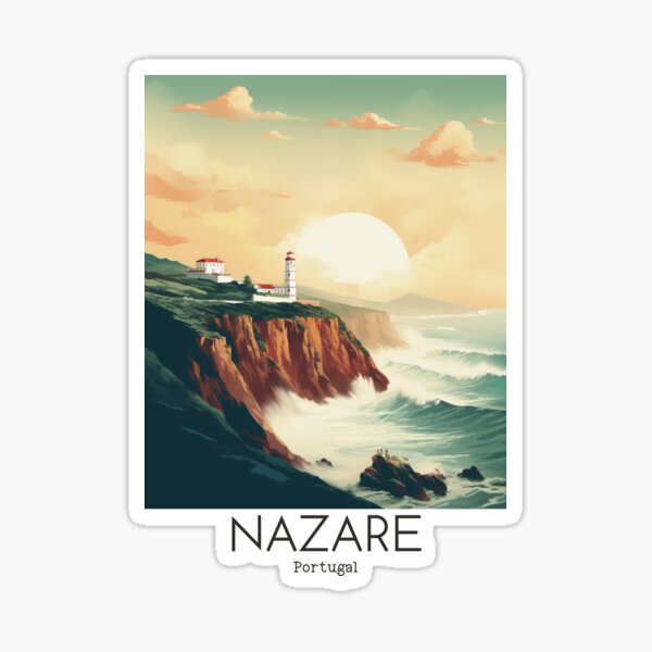 Artikel-Vorschau von Eine Vintage-Reiseillustration von Nazare - Portugal, designt und verkauft von GoodOldVintage.