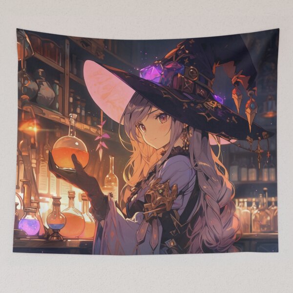 Item preview, Cute Anime Witch In Her Potion Lab designed and sold by AerinDigital.