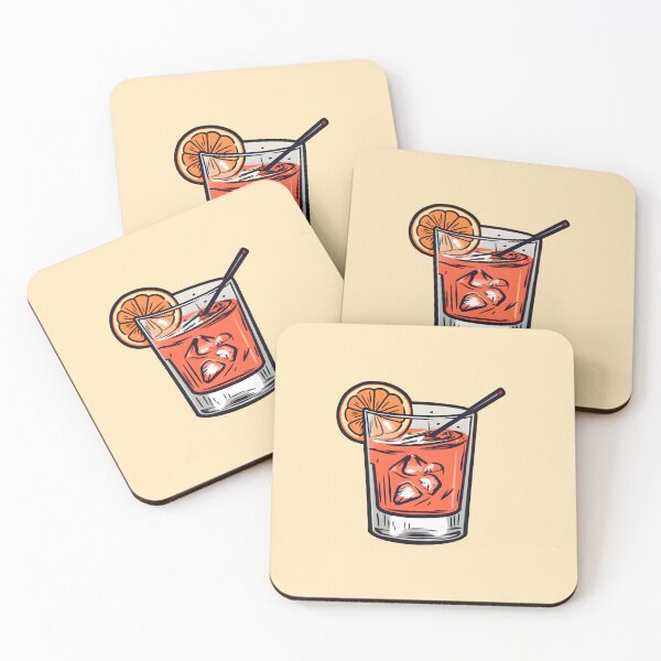 Item preview, Negroni sbagliato, just add prosecco | subtle queer / subtle nonbinary| Vintage retro traditional tattoo art (beige) designed and sold by QinkQueerTats.