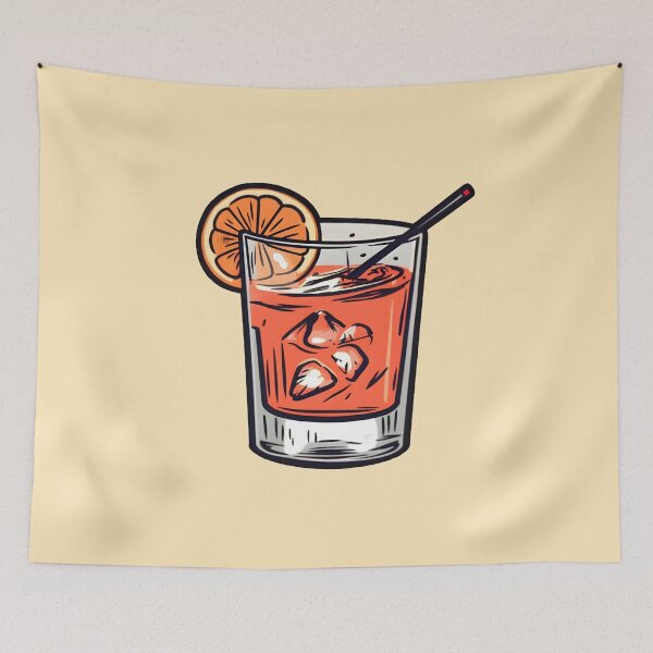 Item preview, Negroni sbagliato, just add prosecco | subtle queer / subtle nonbinary| Vintage retro traditional tattoo art (beige) designed and sold by QinkQueerTats.