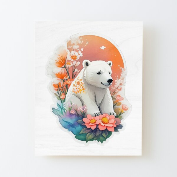 Water Color State, with flowers Kitchen Towel — Polar Bear Gifts