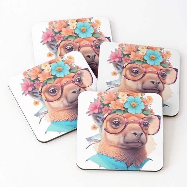 Item preview, Capybara wearing Glasses designed and sold by Lia's AI Art.