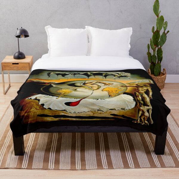 ENFANTE GEOPOLITIQUE OBSERVANTE : Salvador Dali Painting Print Throw Blanket
