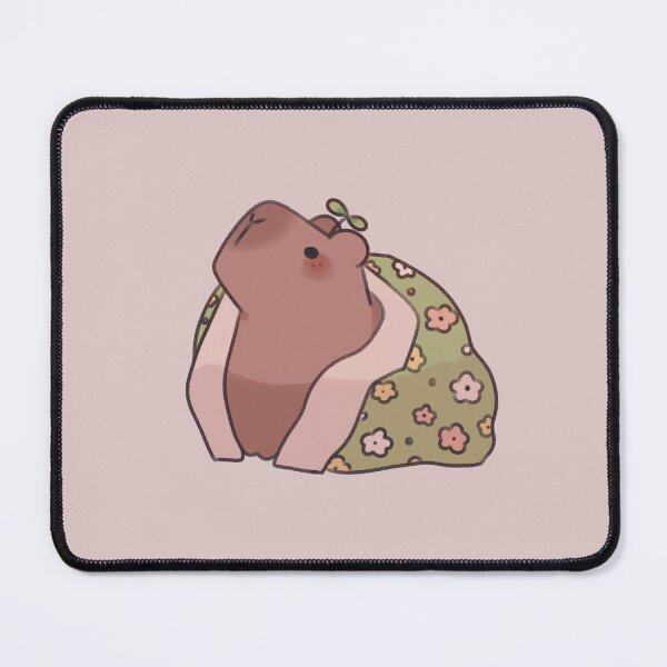 Item preview, capybara with a flower blanket designed and sold by PastelBliss.