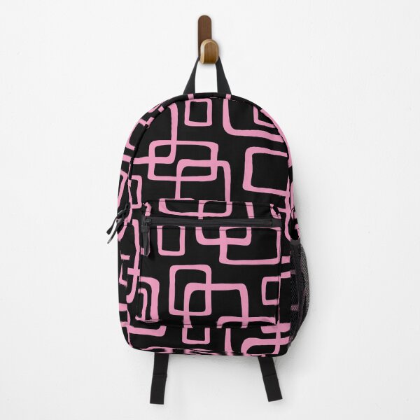 Item preview, Retro Mid Century Modern Geometric Abstract 639 Black and Pink designed and sold by tonymagnerart.