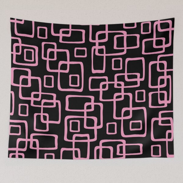 Item preview, Retro Mid Century Modern Geometric Abstract 639  Black and Pink designed and sold by tonymagnerart.