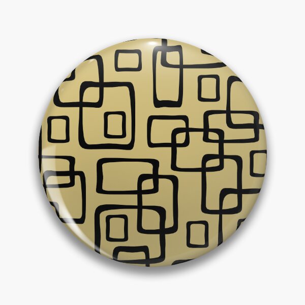 Item preview, Retro Mid Century Modern Geometric Abstract 640 Black and Gold designed and sold by tonymagnerart.