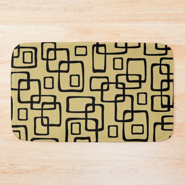 Item preview, Retro Mid Century Modern Geometric Abstract 640 Black and Gold designed and sold by tonymagnerart.