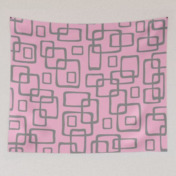 Item preview, Retro Mid Century Modern Geometric Abstract 642 Gray and Pink designed and sold by tonymagnerart.