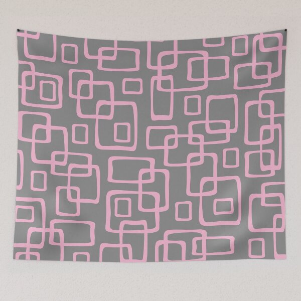 Item preview, Retro Mid Century Modern Geometric Abstract 643 Gray and Pink designed and sold by tonymagnerart.