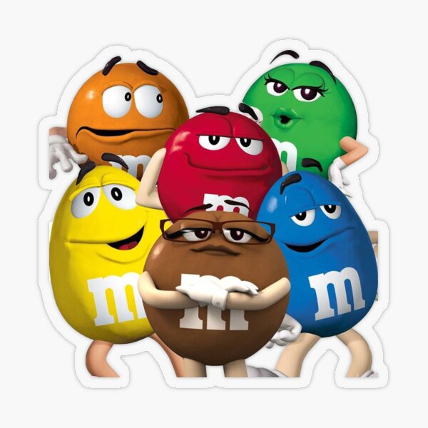 m&m red and yellow sticker WITH NUTS - Pro Sport Stickers