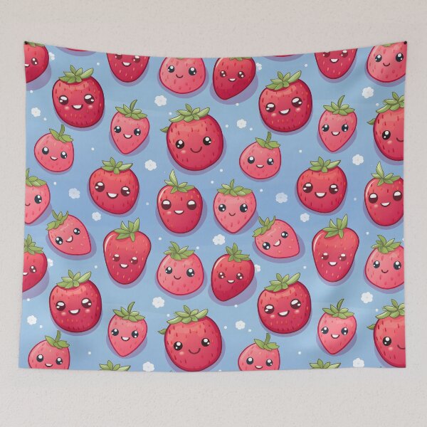 Item preview, Anime Strawberry Pattern Art designed and sold by RibbitFans101.