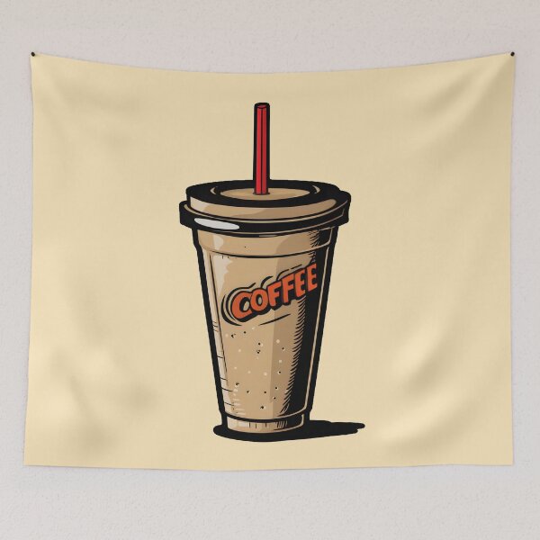 Item preview, Cold coffee | subtle queer / wlw | Vintage retro traditional tattoo art (beige) designed and sold by QinkQueerTats.