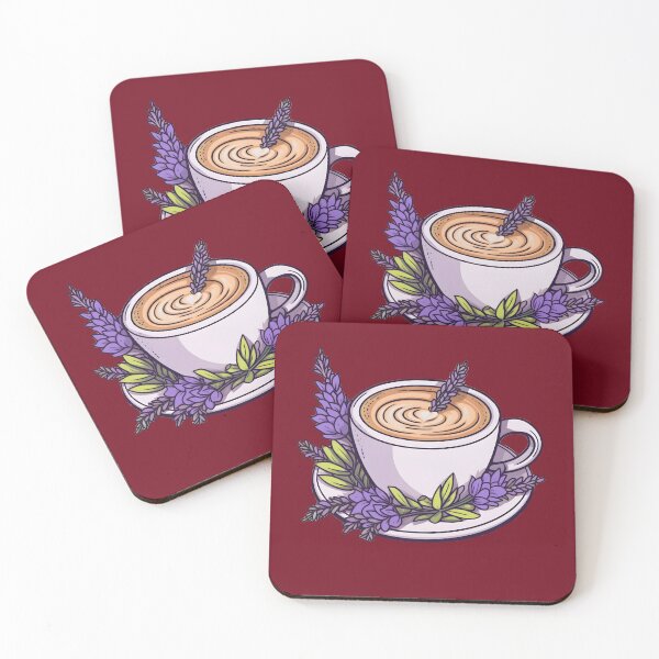 Item preview, lavender oat milk latte | subtle queer / wlw | Vintage retro traditional tattoo art (Dark red) designed and sold by QinkQueerTats.